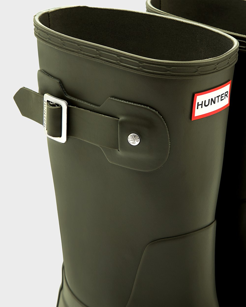 Hunter Original Short Rain Boots - Buy Online Mens Dark Olive - MCHFAS829